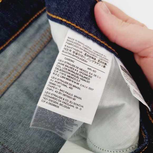 LEVI'S Dark Rinse 414 Relaxed Fitted Straight Leg Jeans - Picture 10 of 15